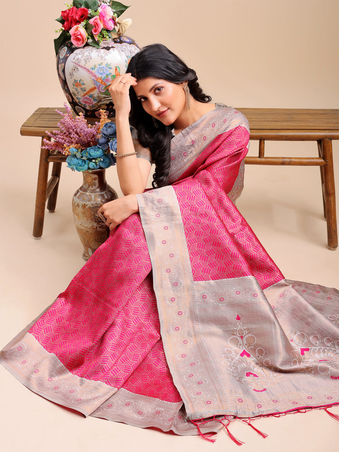 Meera Masti Saree | Pink Color | Ready To Wear SKU-ASMIS1003