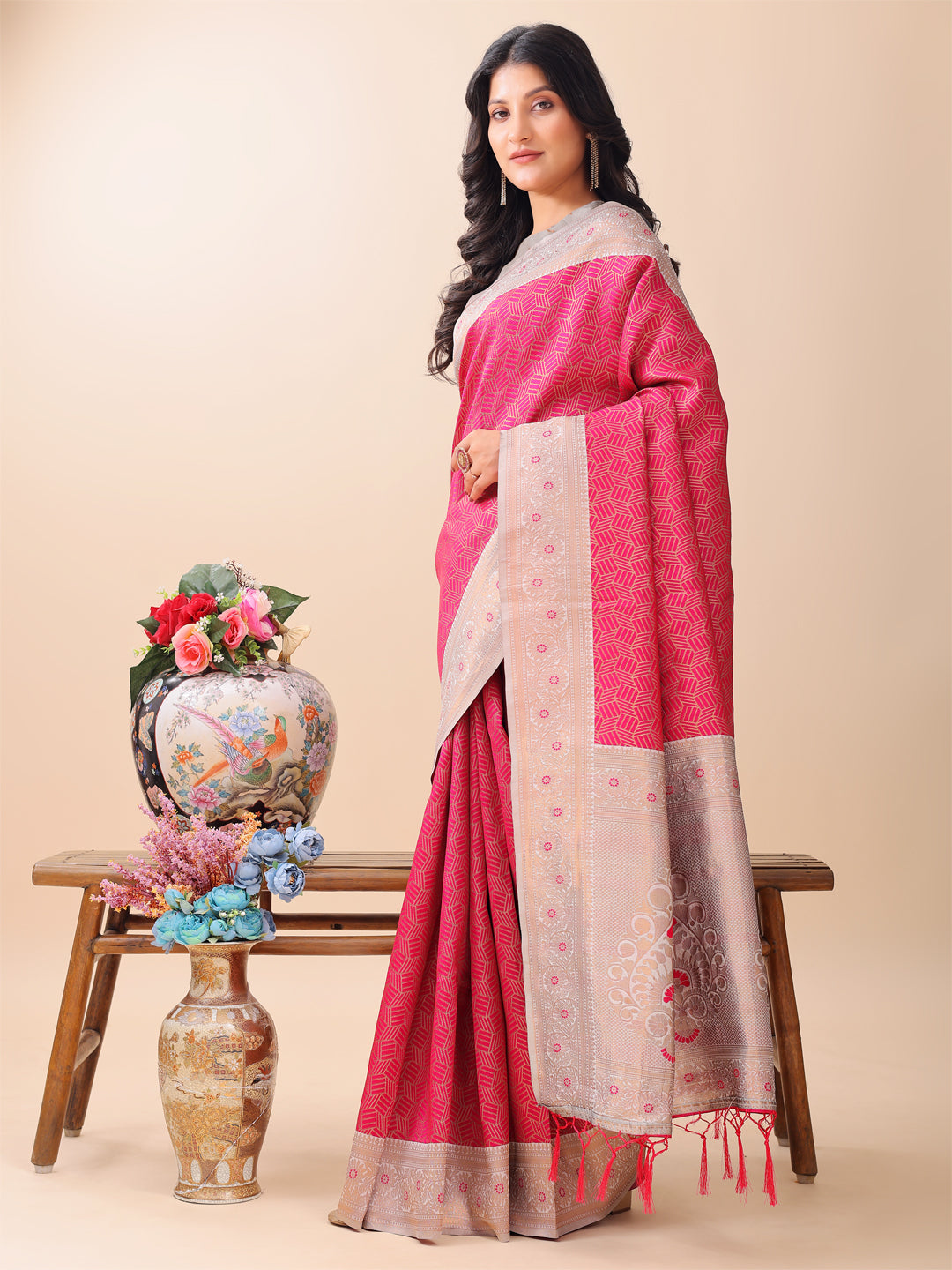Meera Masti Saree | Pink Color | Ready To Wear SKU-ASMIS1003