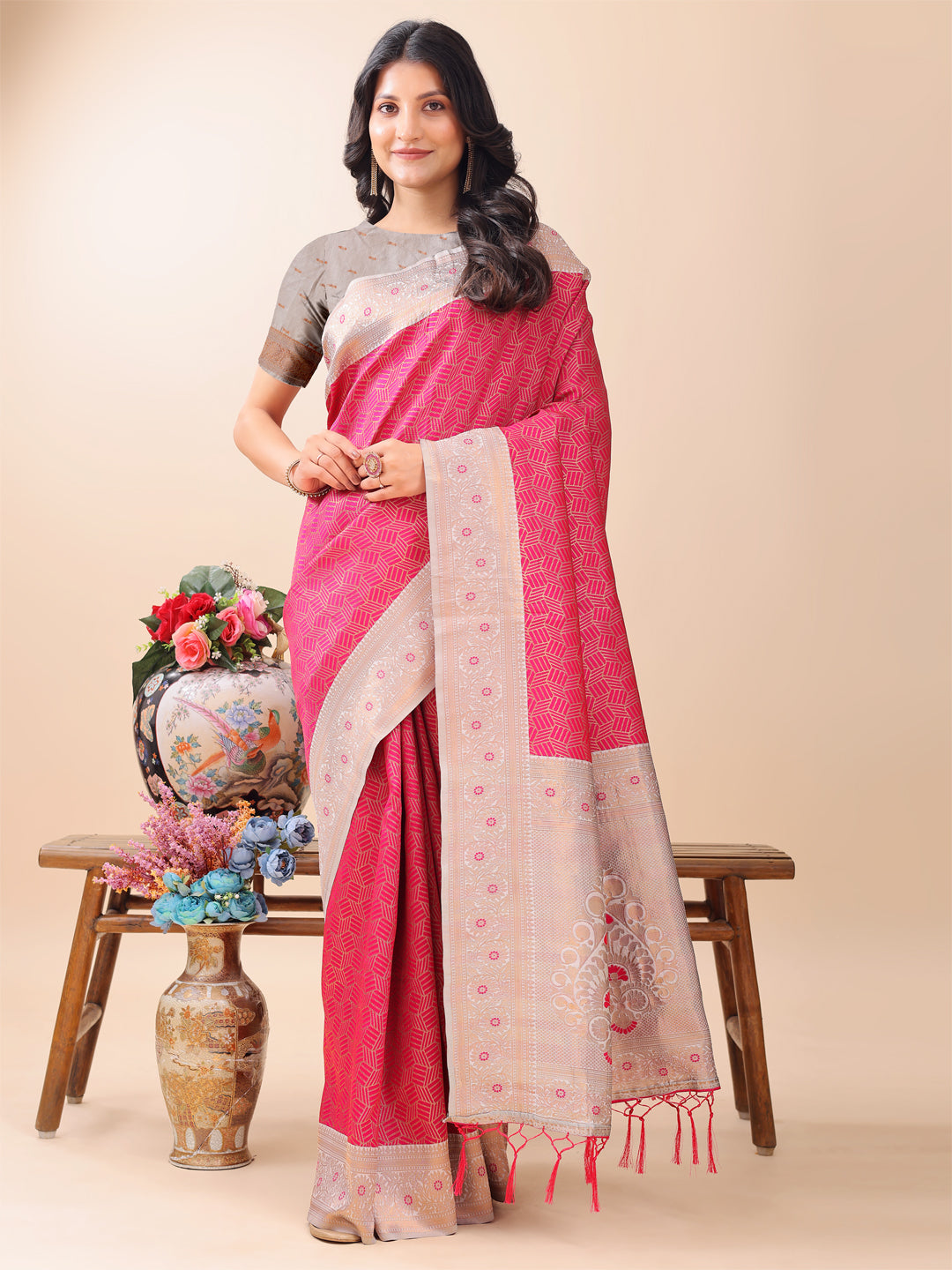 Meera Masti Saree | Pink Color | Ready To Wear SKU-ASMIS1003