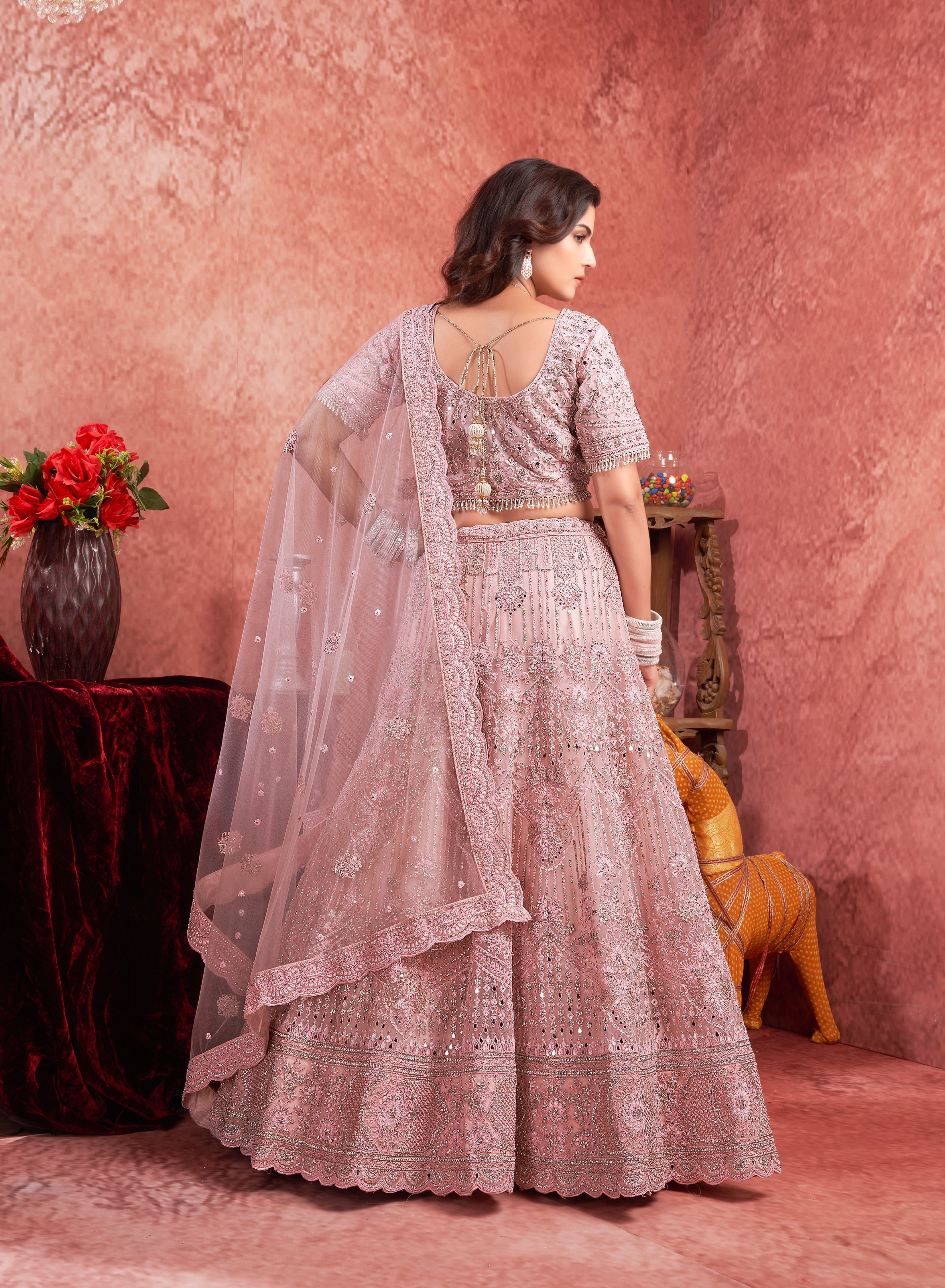 Classic Premium Net With Hand Work Lehenga | Ready To Wear Code-9007