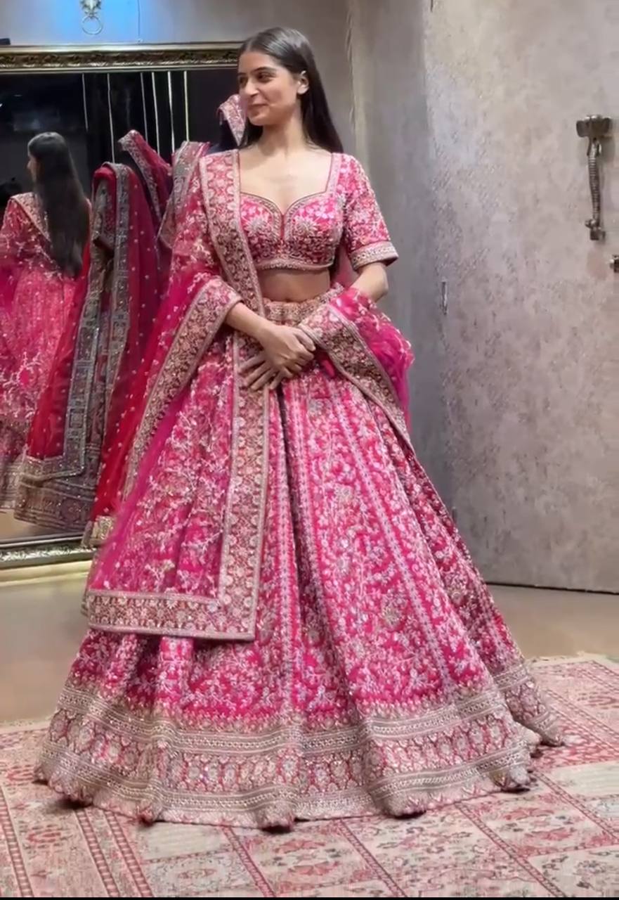 Pink Color Georgette Heavy Lehenga Choli | Ready To Wear