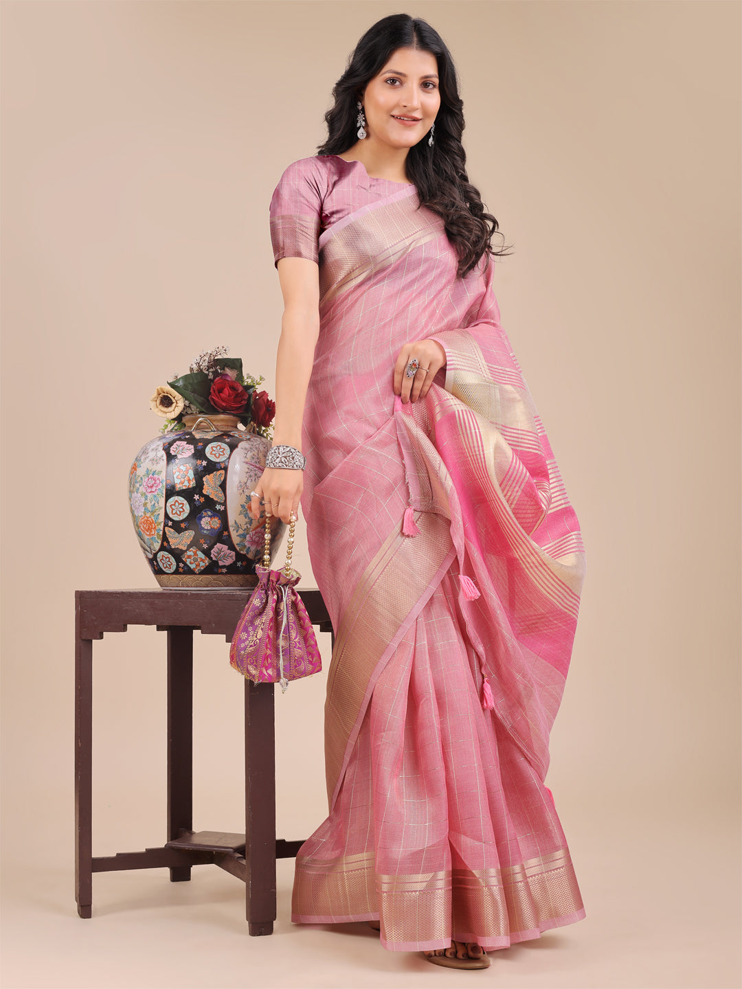 Aura Veil Organza Sarees Collection| Ready To Wear SKU- SWKUA1001 to 05