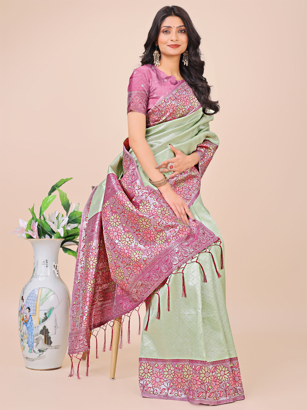 Saanjh Sutradhar Lichi Silks Sarees Collection | Ready To Wear SKU - ASPLA1001 to 06