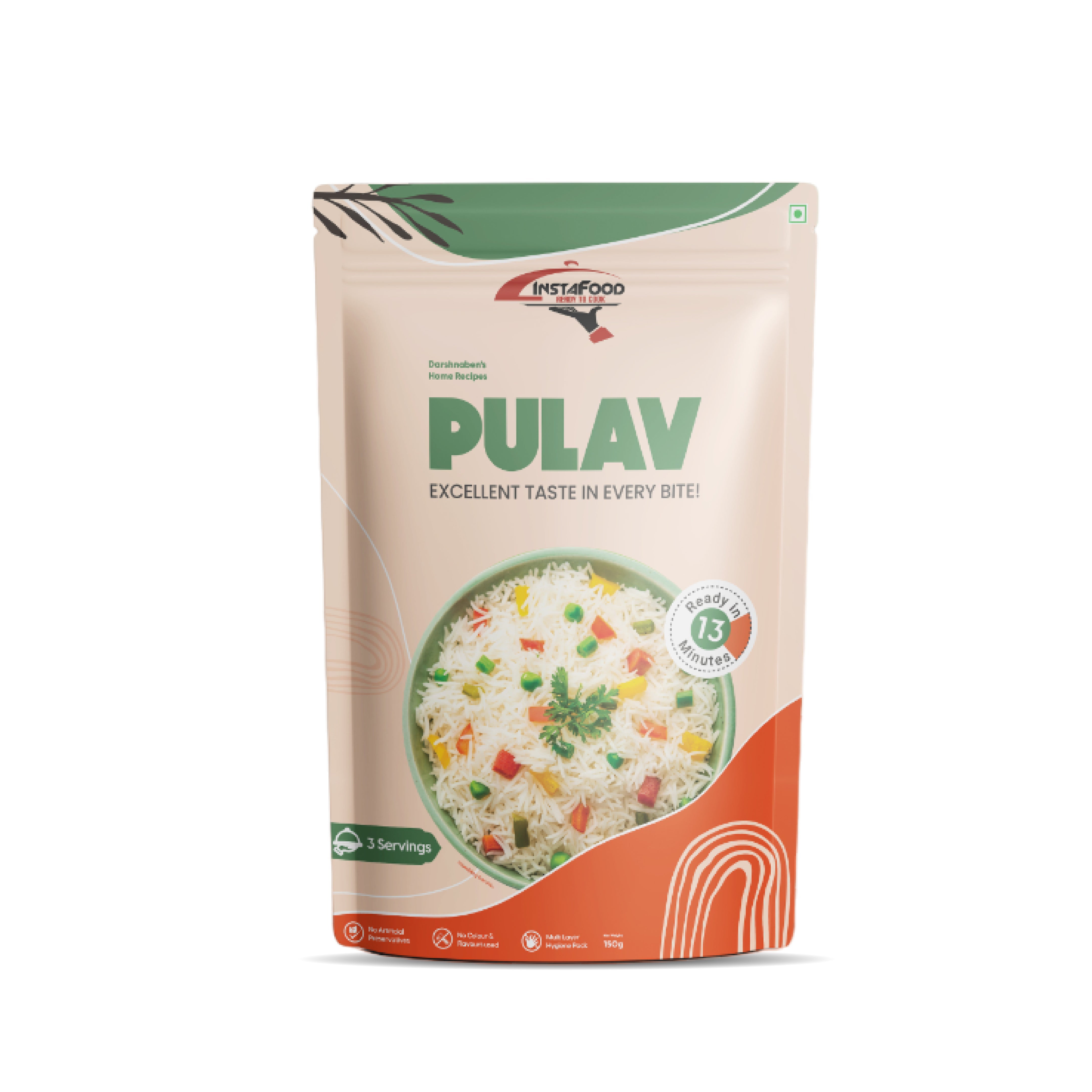 Sheta Exports Pulav – 150 gms | After Cooking Gets 500 gms to Serve | Ready To Eat