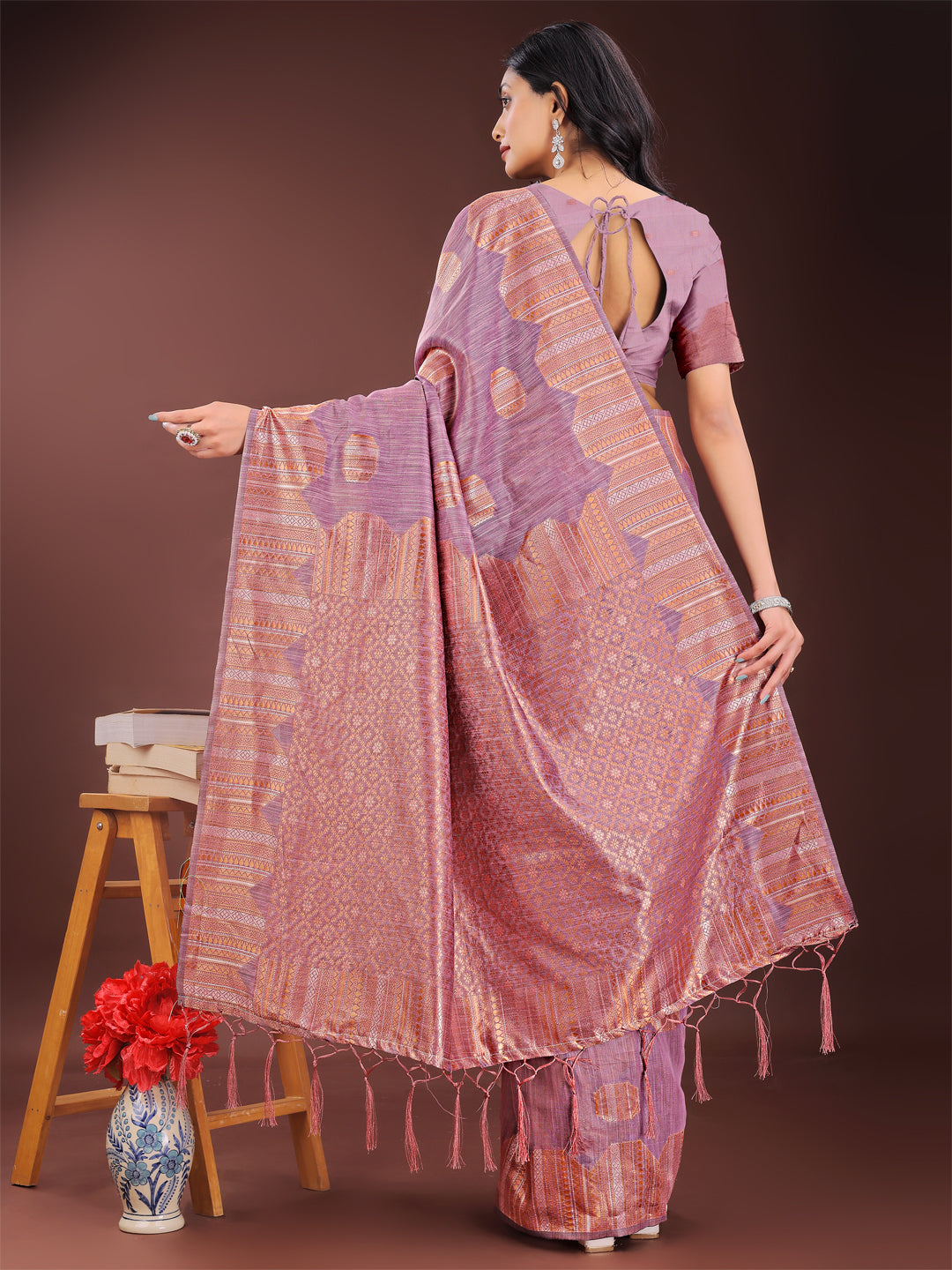 Loom Whisper Linen Cotton Sarees Collection | Ready To Wear SKU- ASRIM1001 to 06