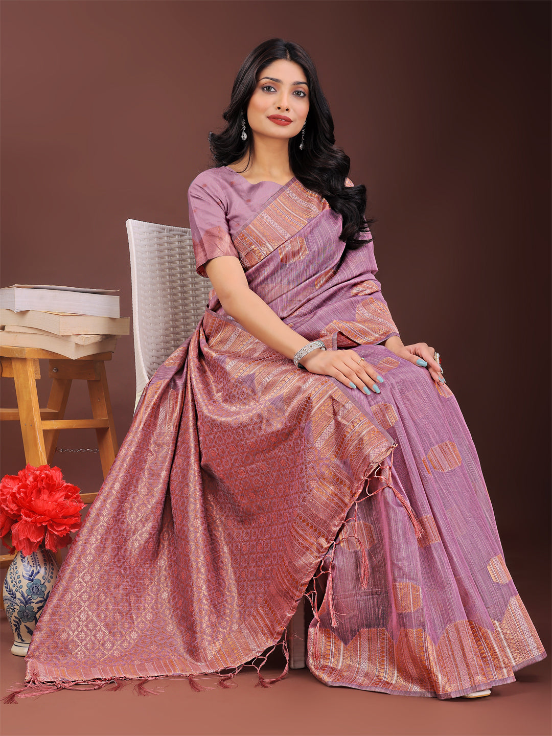 Loom Whisper Linen Cotton Sarees Collection | Ready To Wear SKU- ASRIM1001 to 06