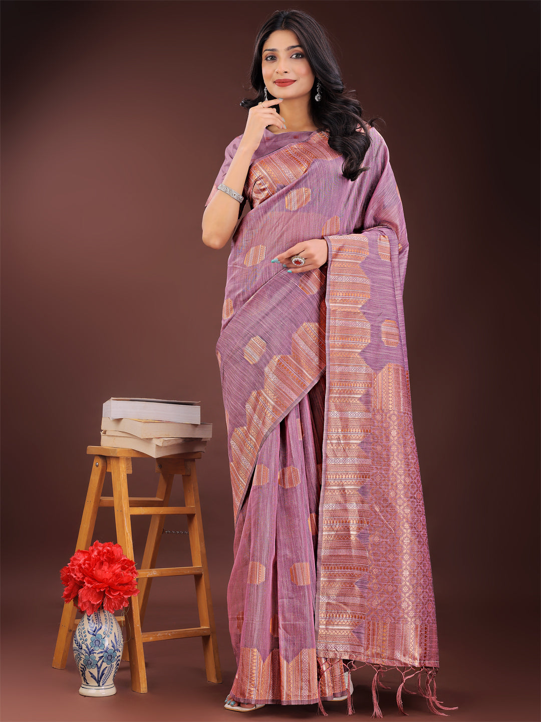 Loom Whisper Linen Cotton Sarees Collection | Ready To Wear SKU- ASRIM1001 to 06