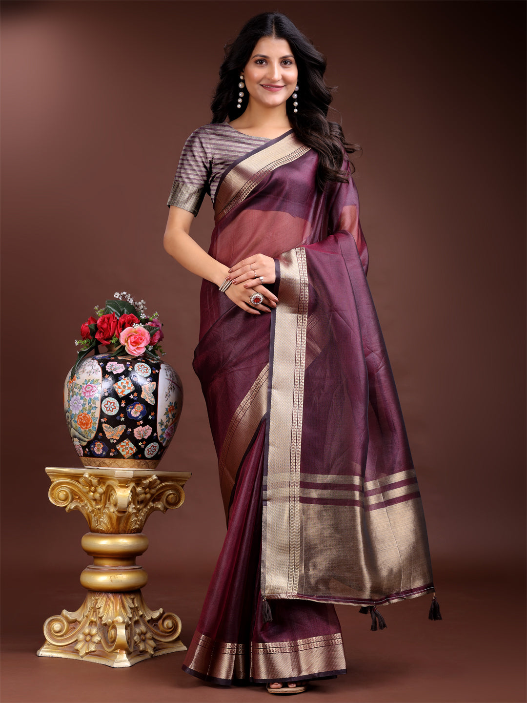 Naaz-o-Nazaara Organza Saree Collection | Ready To Wear SKU - SWMAN1001 to 06