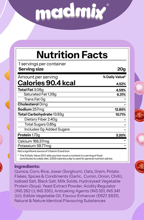 Madmix Quinoa Millet Puffs Chaat Corner 6 x 50 gms - 300 gms