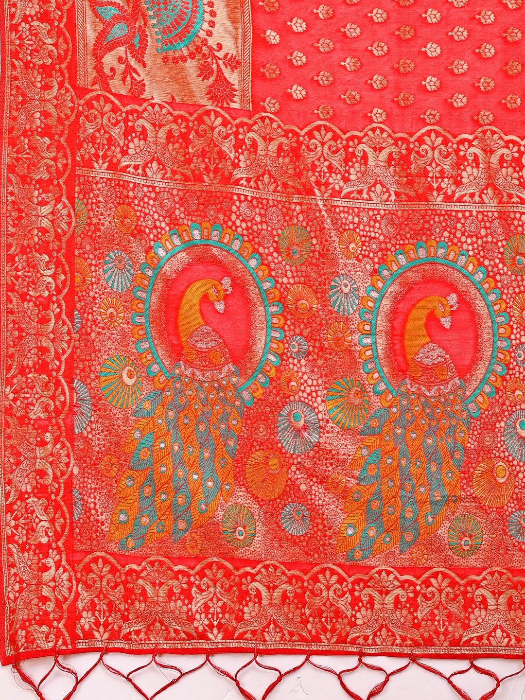 Special Saagar Sugandh Saree | Red Color| Ready To Wear SKU-ASZRE1001