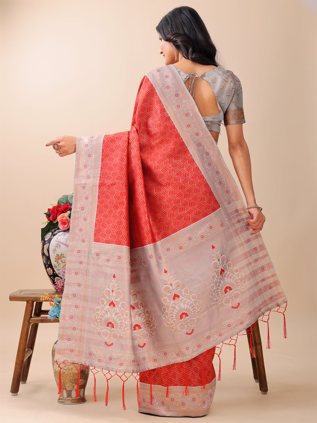 Lakshmi Leher Saree | Green Color | Ready To Wear SKU-ASMIS1006