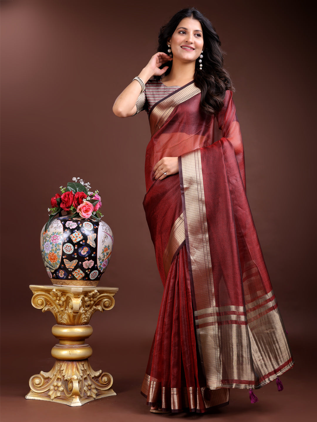 Naaz-o-Nazaara Organza Saree Collection | Ready To Wear SKU - SWMAN1001 to 06