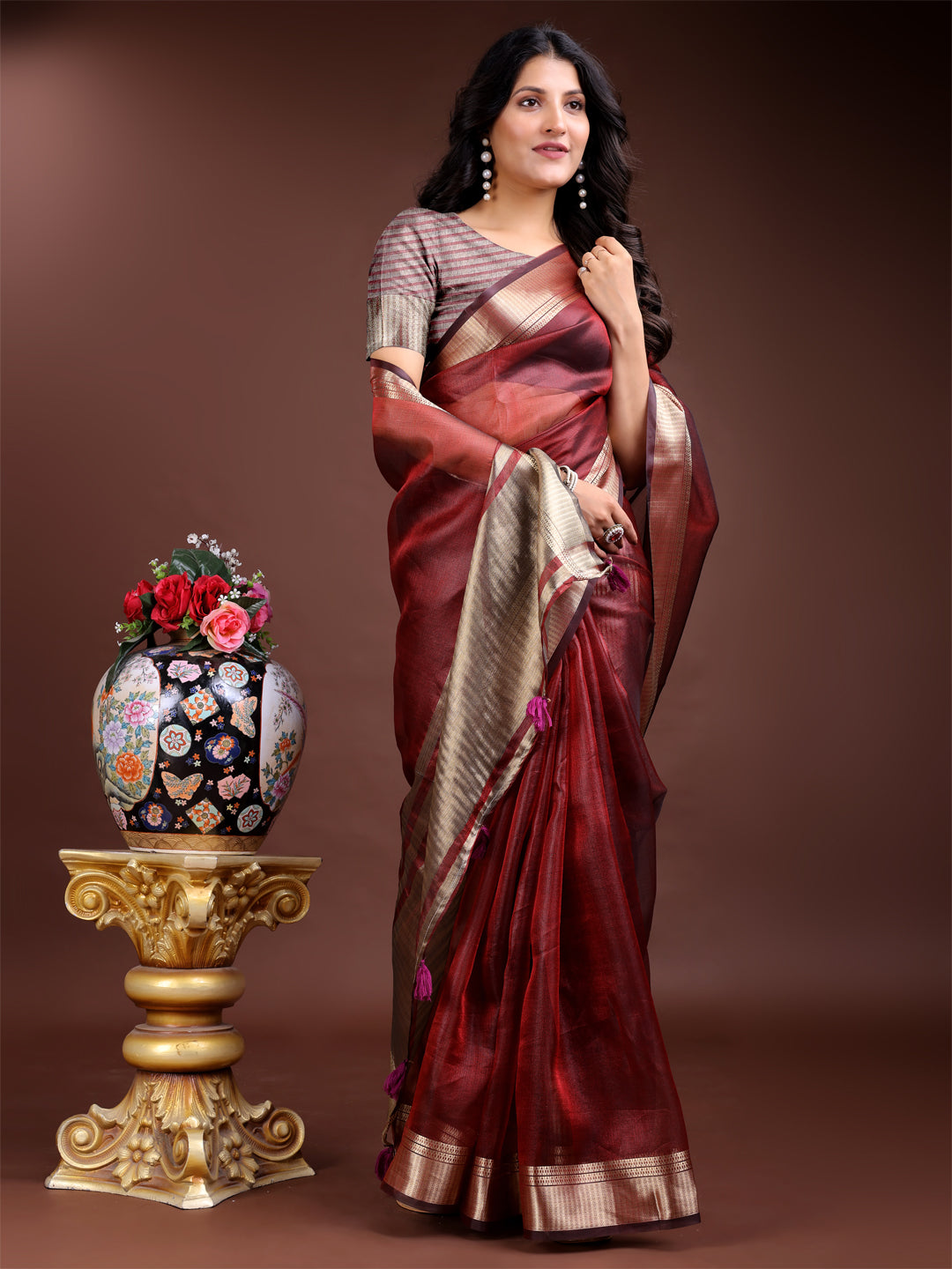 Naaz-o-Nazaara Organza Saree Collection | Ready To Wear SKU - SWMAN1001 to 06