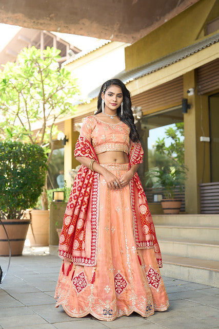 Pure Cosmos Viscose Tassavur Taj Lehenga Weaves Lehenga | Ready To Wear Code-5043