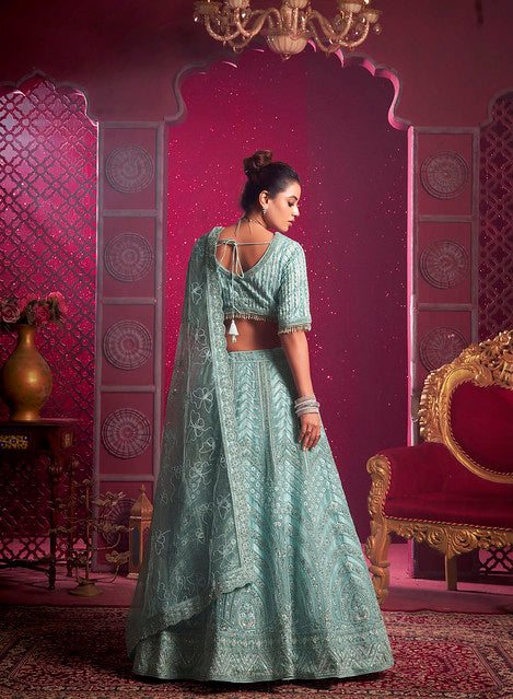 Beautiful Premium Net With Zarkan Sequance Lehenga | Ready To Wear Code-9018