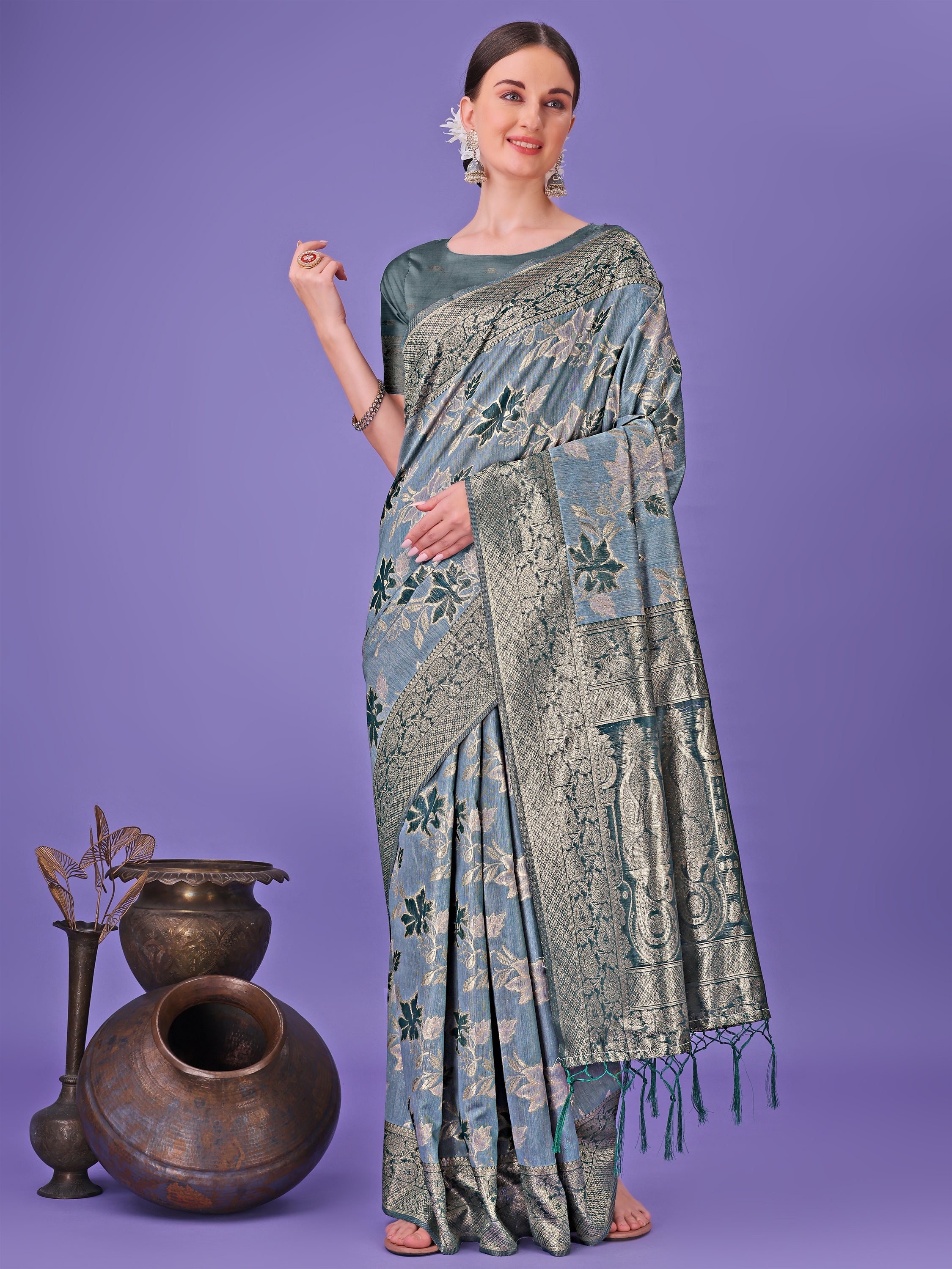 Rangrez Raag Cotton Sarees Collection | Ready To Wear SKU - ASFLO2001 to 07