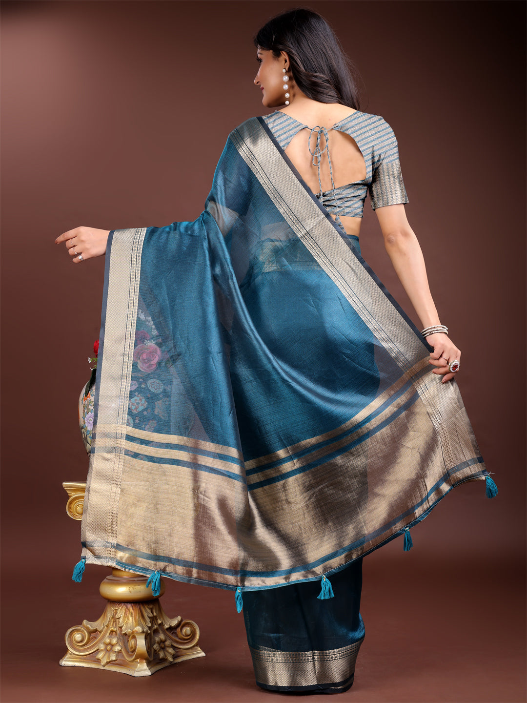 Naaz-o-Nazaara Organza Saree Collection | Ready To Wear SKU - SWMAN1001 to 06