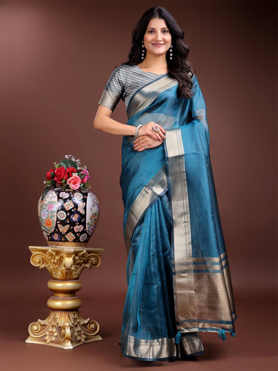 Naaz-o-Nazaara Organza Saree Collection | Ready To Wear SKU - SWMAN1001 to 06