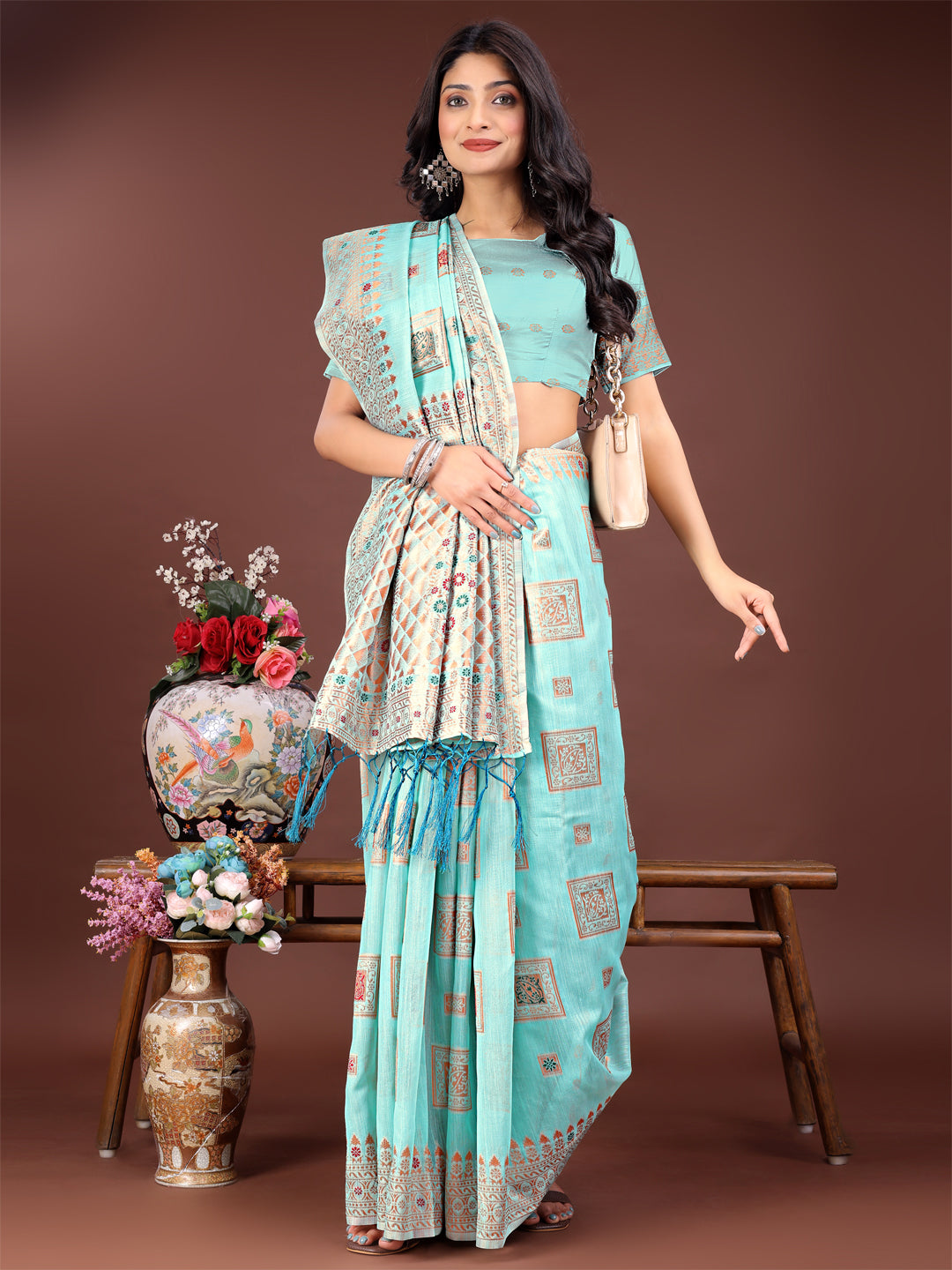 Anokhi Aanchal Saree | Sea Green Color | Ready To Wear SKU-ASNAZ2002