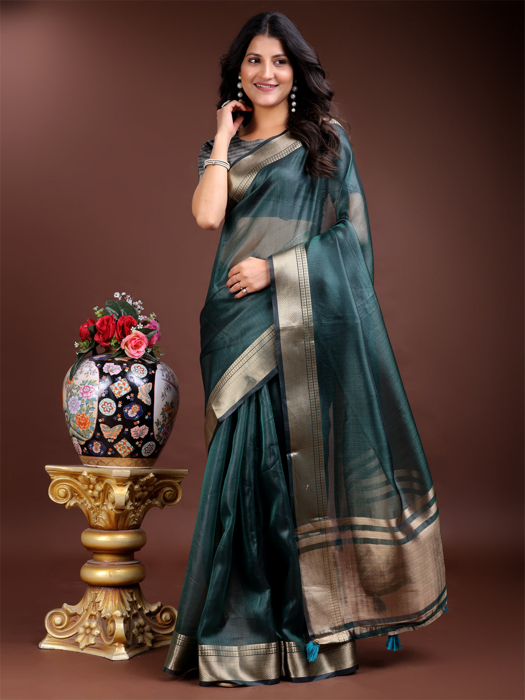 Naaz-o-Nazaara Organza Saree Collection | Ready To Wear SKU - SWMAN1001 to 06