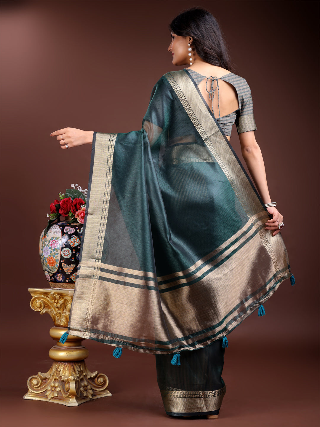 Naaz-o-Nazaara Organza Saree Collection | Ready To Wear SKU - SWMAN1001 to 06