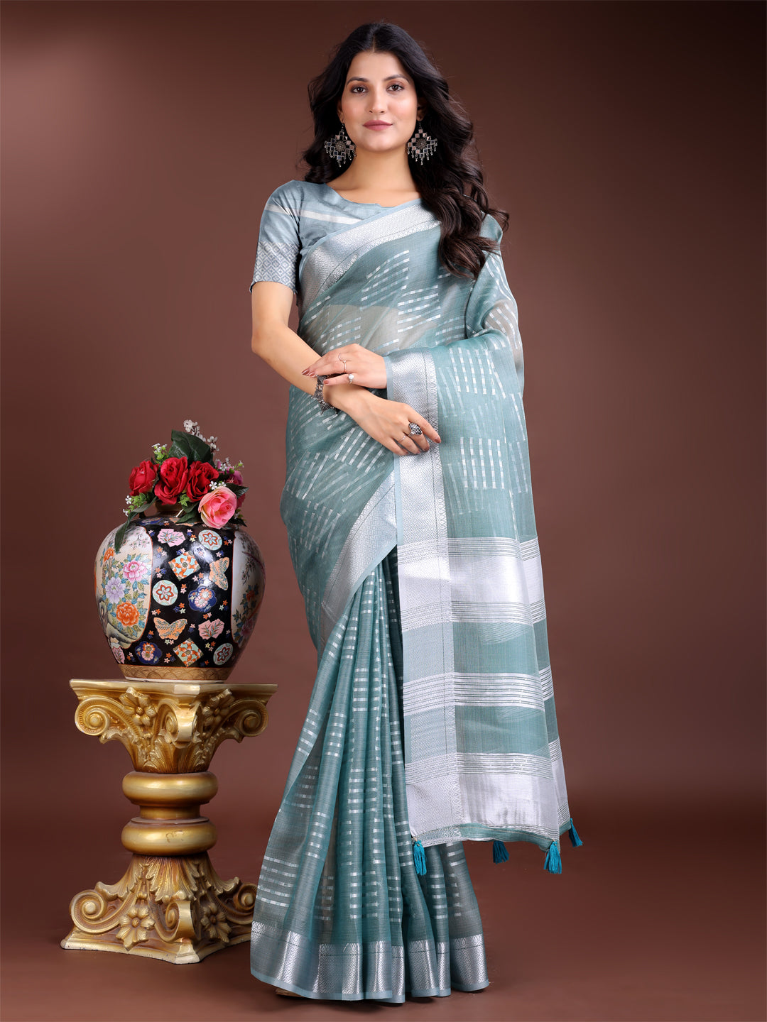 Gulzaar Grace Organza Weaves Sarees Collection | Ready To Wear SKU- SWVEN1001 to 05