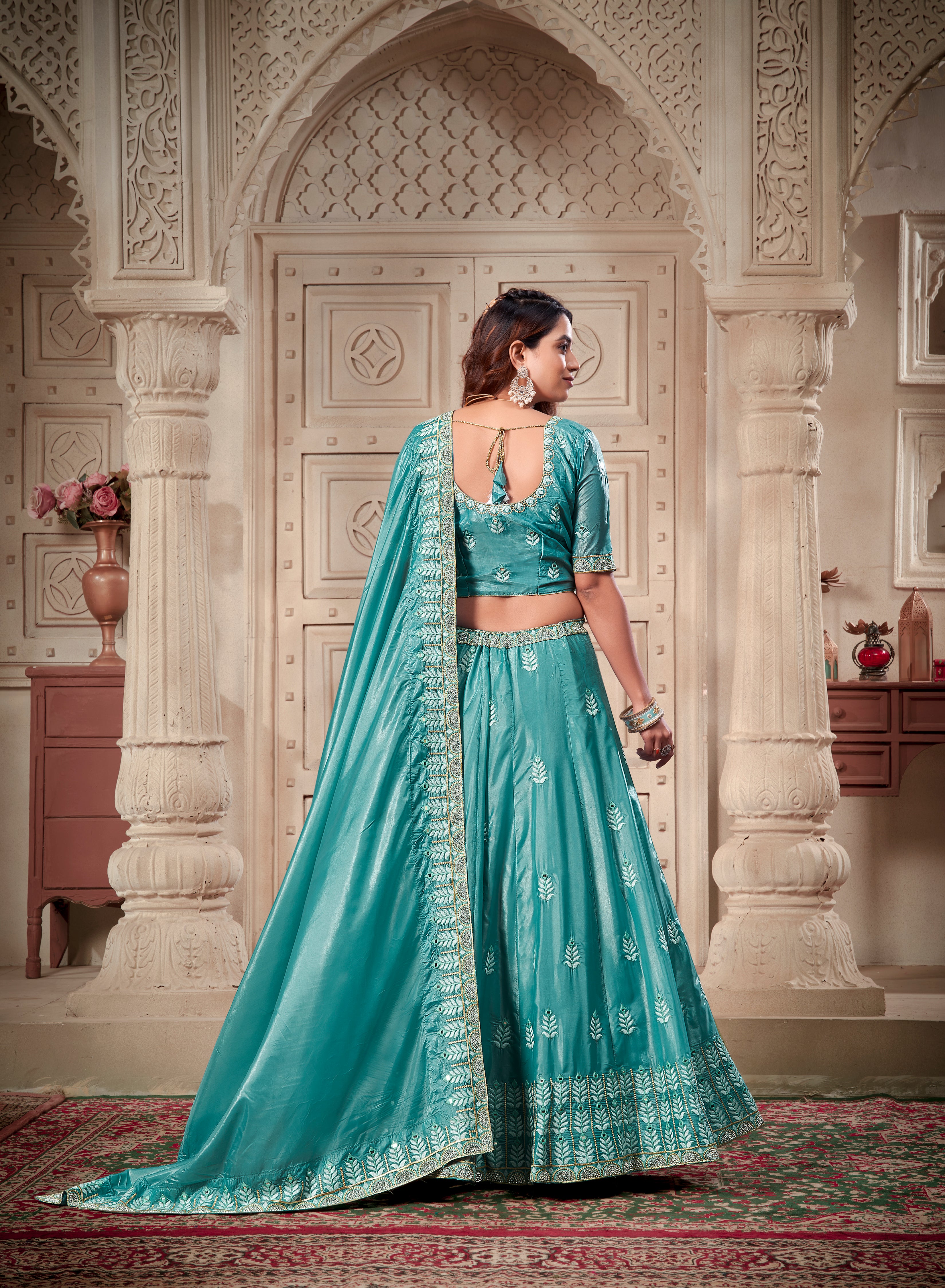 Zarqaa Zulf Premium Soft Paper Silk Lehenga | Ready To Wear Code-5027