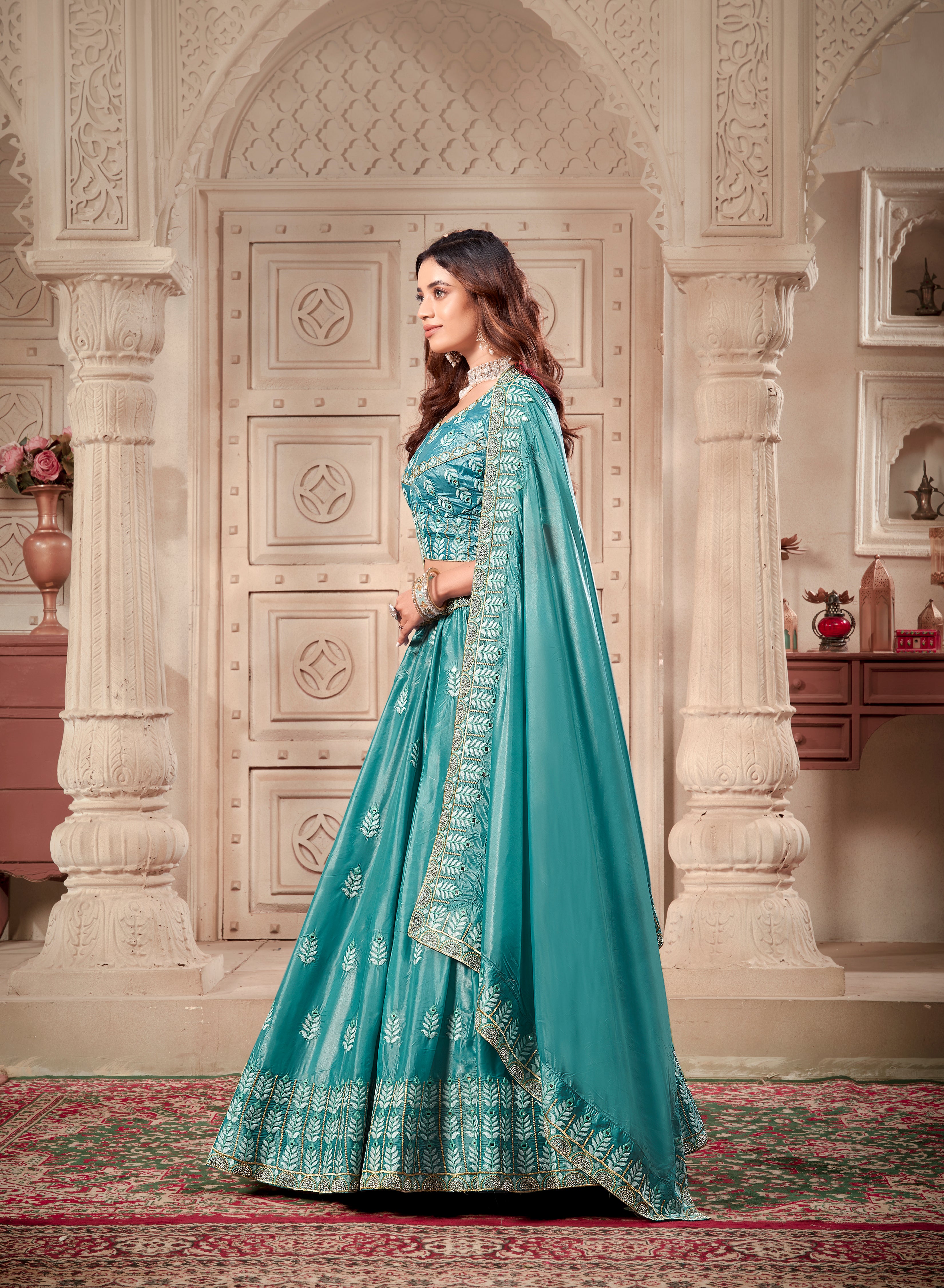Zarqaa Zulf Premium Soft Paper Silk Lehenga | Ready To Wear Code-5027