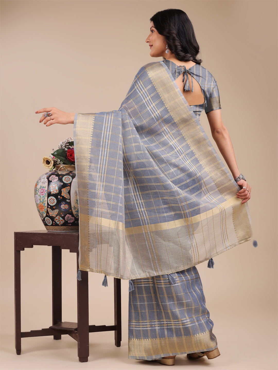 Rooh-e-Riwaayat Organza Drape Sarees Collection| Ready To Wear SKU- SWMAI1001 to 05