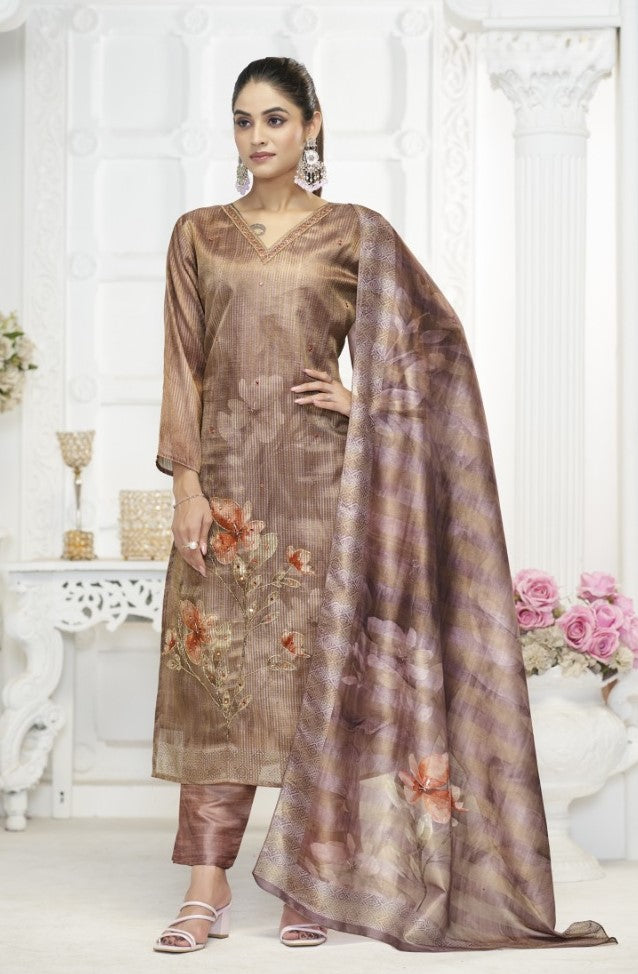 Pure Heavy Tissue Silk Suit Set | Ready To Wear