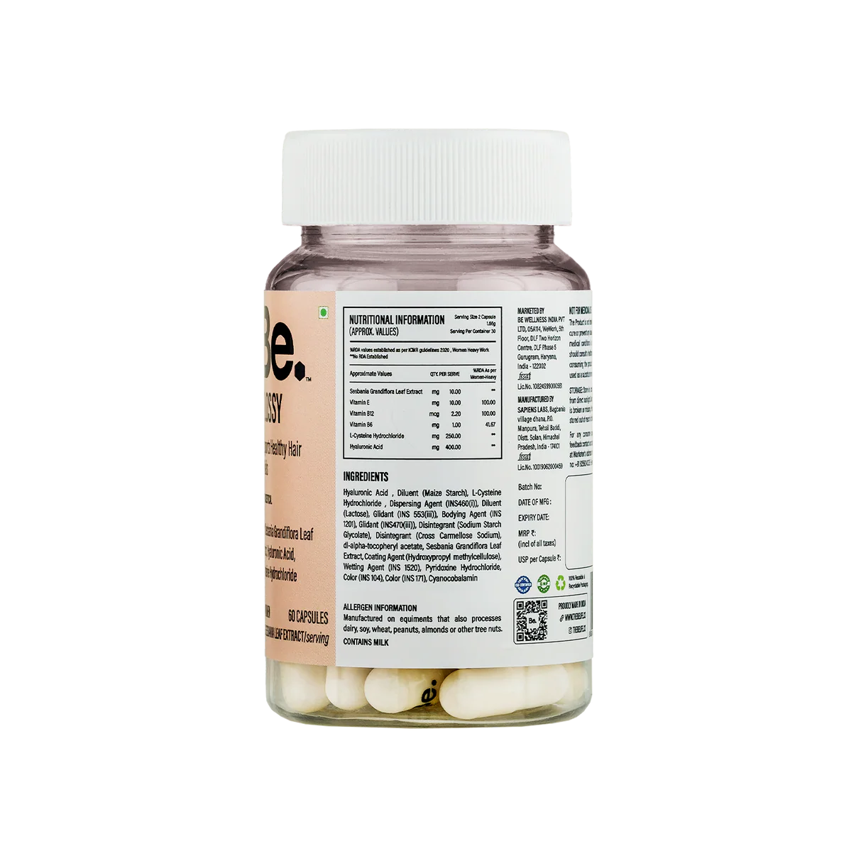 The Be Life Support Healthy Hair & Nails - 60 Capsules