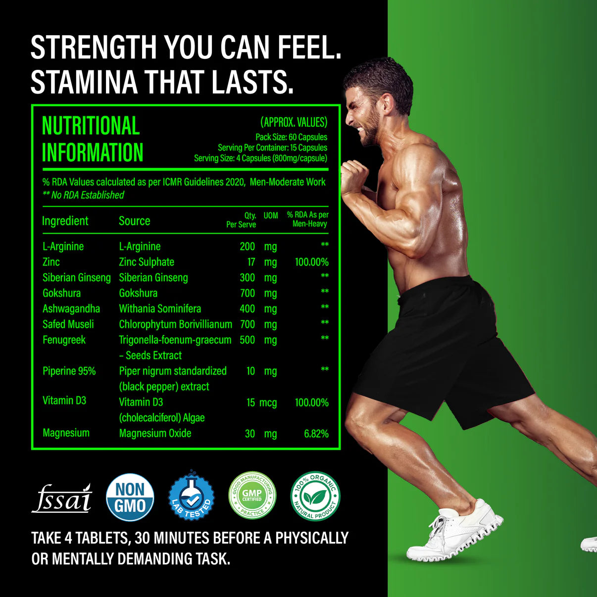 The Be Life Support Strength Stamina & Vitality - 120 Capsules