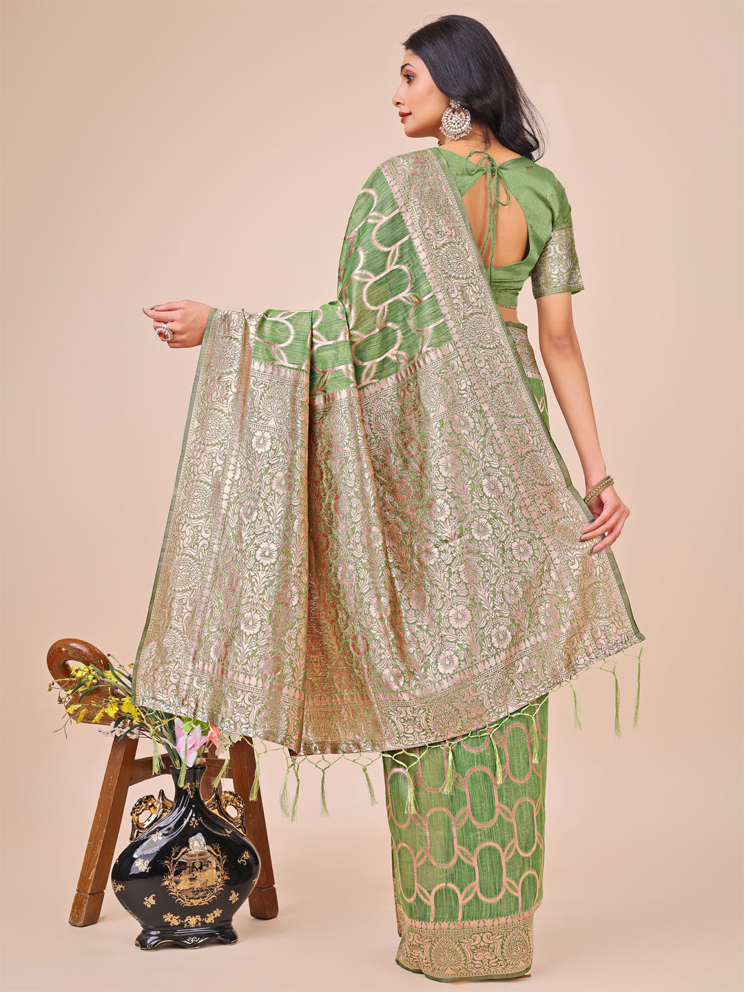 Saaz-e-Sukoon Linen Cotton Series Sarees Collection | Ready To Wear SKU - ASSUR1001 to 06