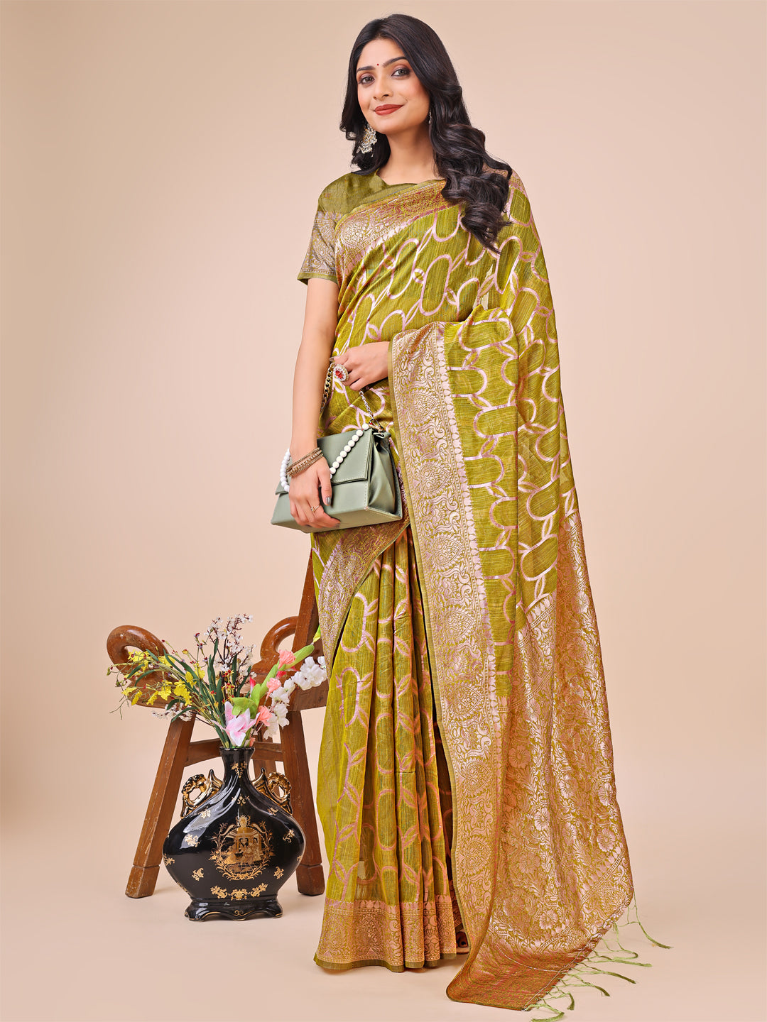 Saaz-e-Sukoon Linen Cotton Series Sarees Collection | Ready To Wear SKU - ASSUR1001 to 06