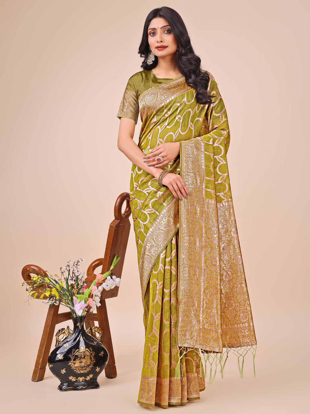 Saaz-e-Sukoon Linen Cotton Series Sarees Collection | Ready To Wear SKU - ASSUR1001 to 06