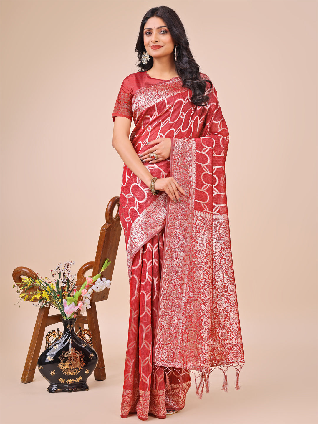 Saaz-e-Sukoon Linen Cotton Series Sarees Collection | Ready To Wear SKU - ASSUR1001 to 06