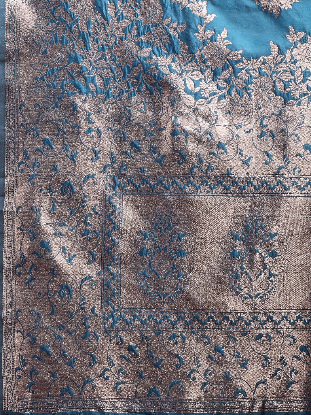 Banarasi Baag Saree |Teal Blue Color| Ready To Wear SKU- ASSIL1003