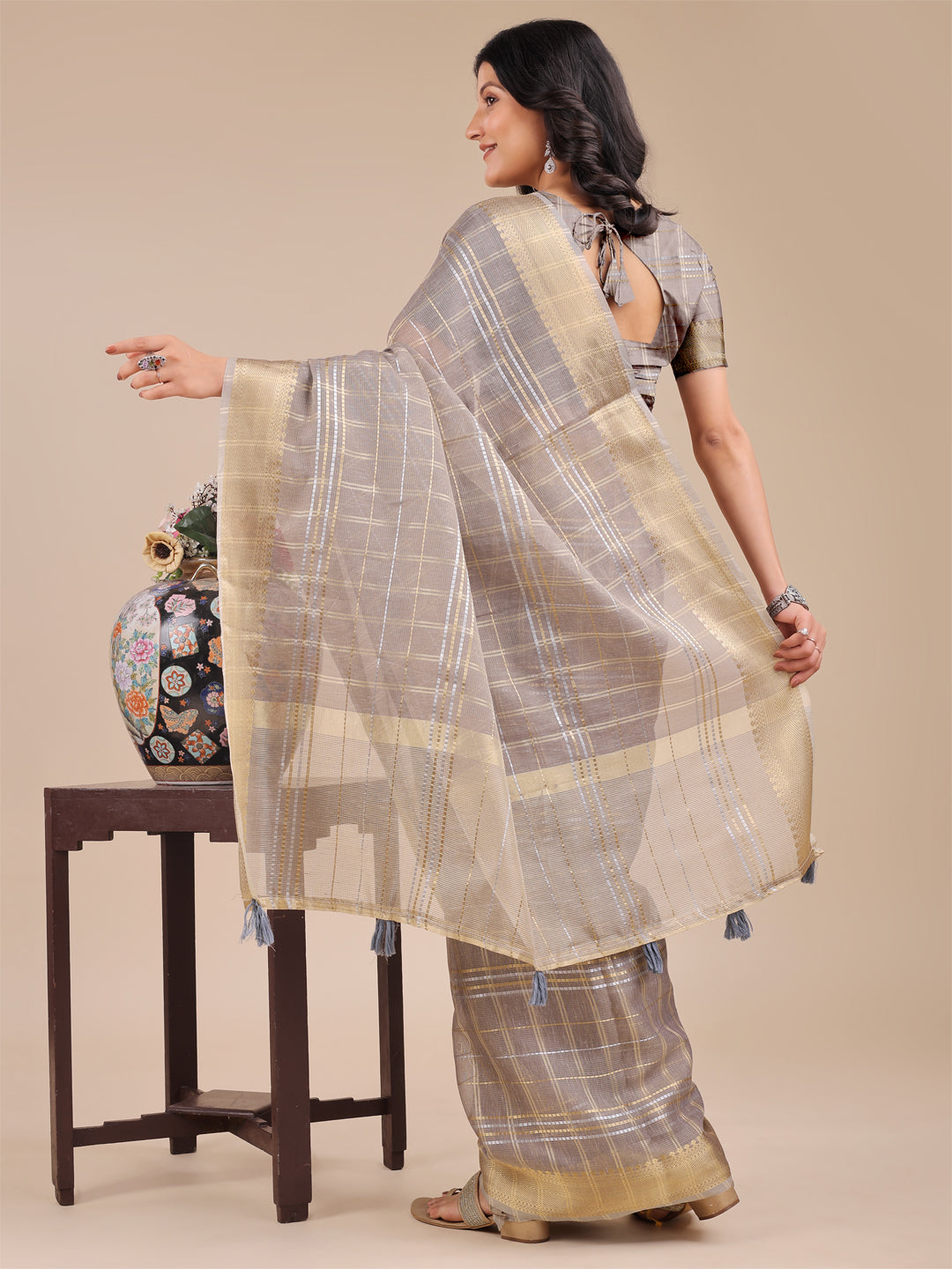 Rooh-e-Riwaayat Organza Drape Sarees Collection| Ready To Wear SKU- SWMAI1001 to 05