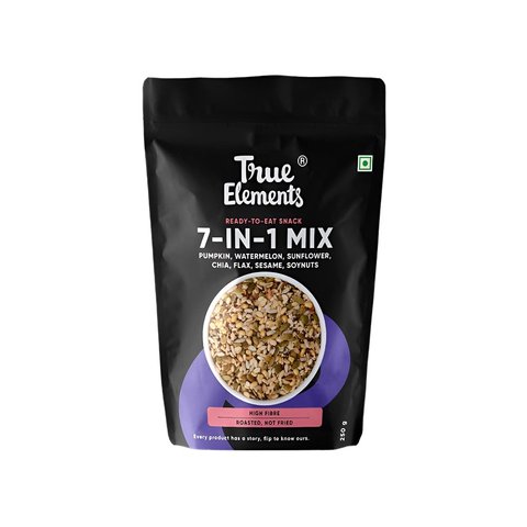 True Elements 7 in 1 Super Nut & Roasted Seeds Mix Nutrient-Rich Snack - 250 gms