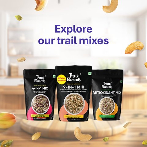True Elements 7 in 1 Super Nut & Roasted Seeds Mix Nutrient-Rich Snack - 250 gms