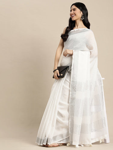 Chandni Chaadar Saree | White Color | Ready To Wear SKU-SUKRG1009