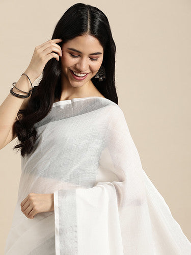 Chandni Chaadar Saree | White Color | Ready To Wear SKU-SUKRG1009