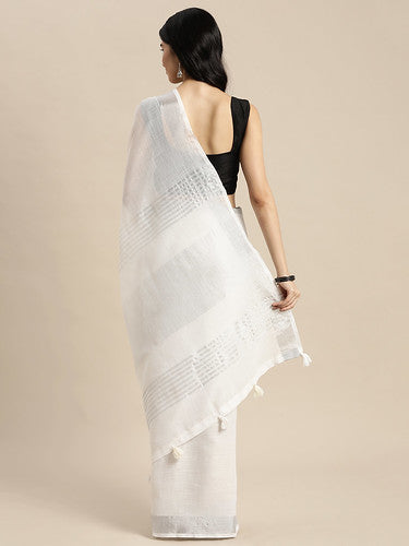 Chandni Chaadar Saree | White Color | Ready To Wear SKU-SUKRG1009