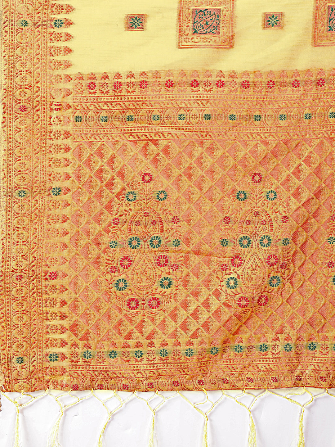 Neo-Nazakat Saree | Yellow Color | Ready To Wear SKU-ASNAZ2006