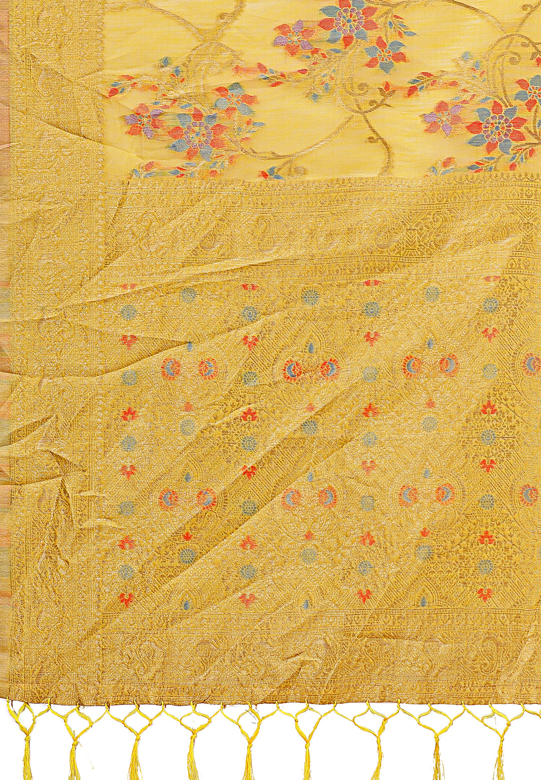 Beautiful Style Sutra Saree| Yellow Color | Ready To Wear SKU-ASNAZ1004