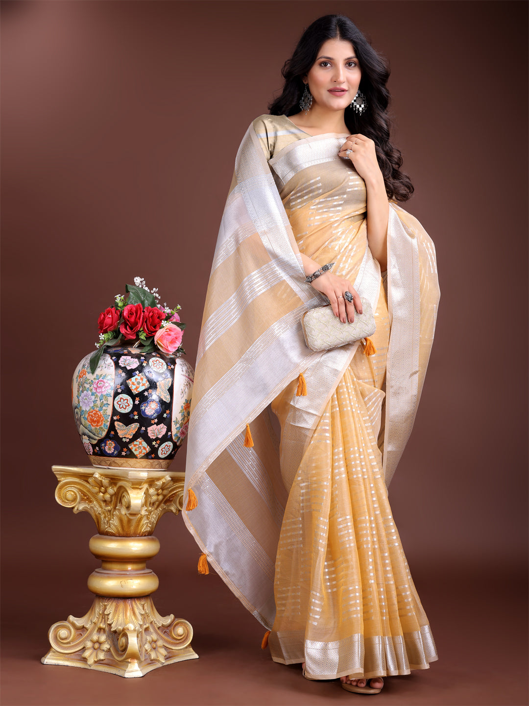 Gulzaar Grace Organza Weaves Sarees Collection | Ready To Wear SKU- SWVEN1001 to 05