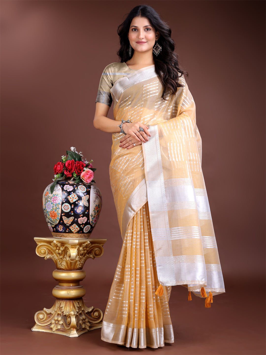 Gulzaar Grace Organza Weaves Sarees Collection | Ready To Wear SKU- SWVEN1001 to 05