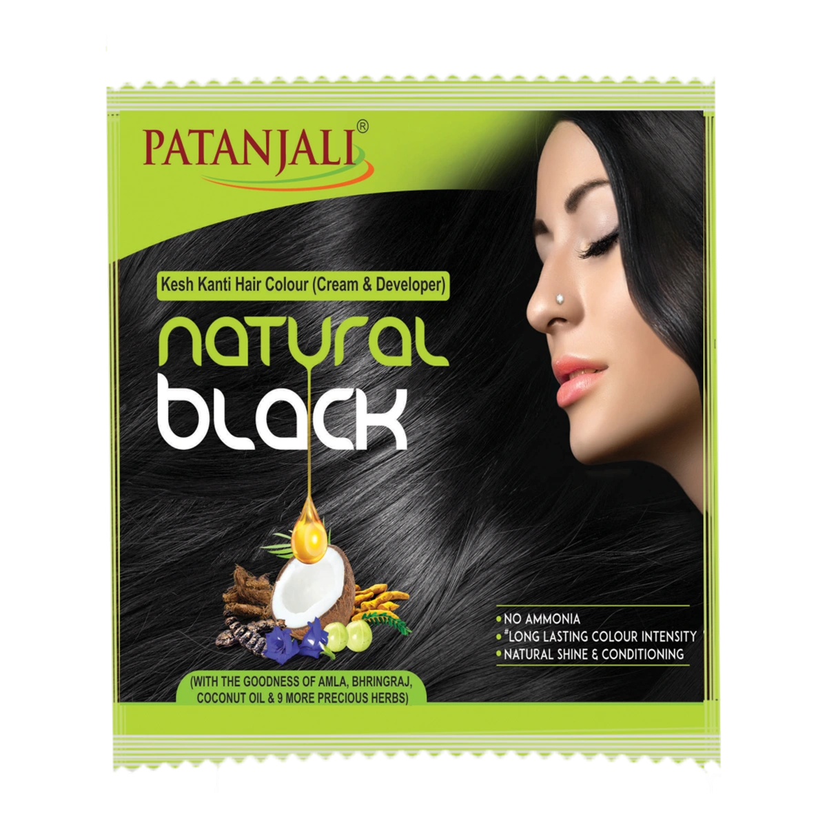 Patanjali Kesh Kanti Hair Colour (Cream & Developer)Natural Black - 40 gms