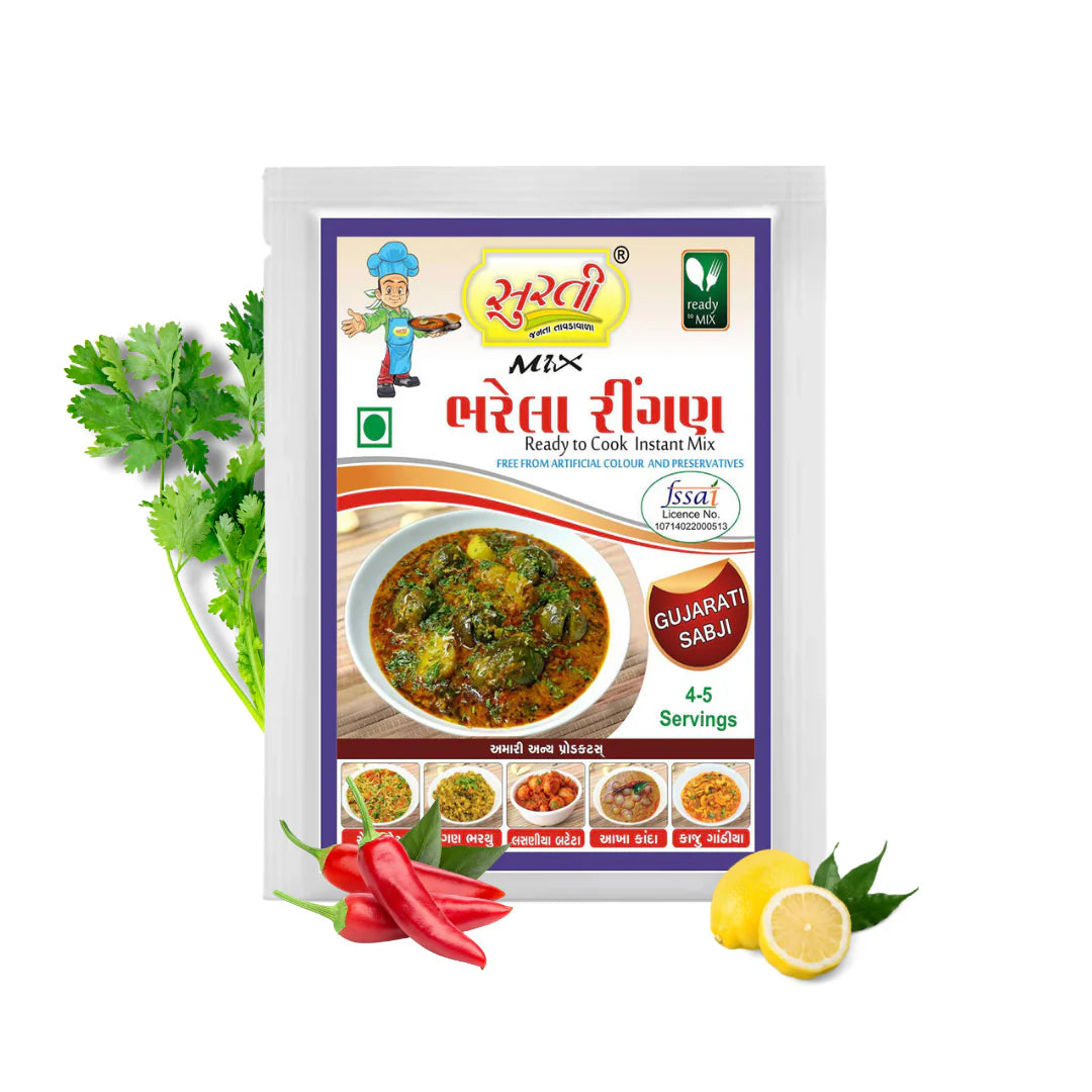 Surtimix Bharela Ringan Gujarati Sabji Gravy Masala | Ready To Eat 160 gms