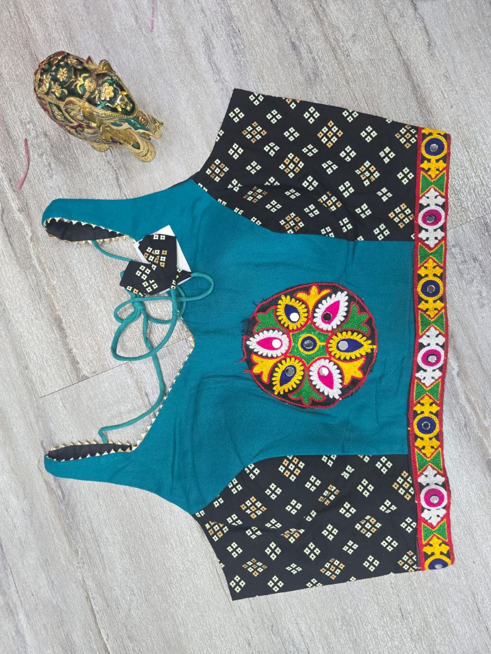 Jam Cotton Silk Ghamti Patch Work Chaniya Choli | Ready To Wear - India shopping